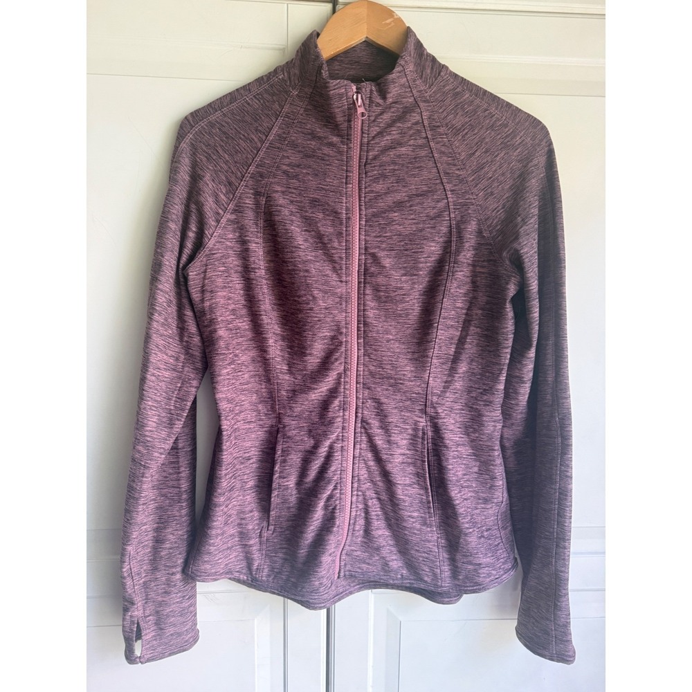 Yogalicious Lux Womens Large Purple Space Dye Full Zip Athletic Jacket